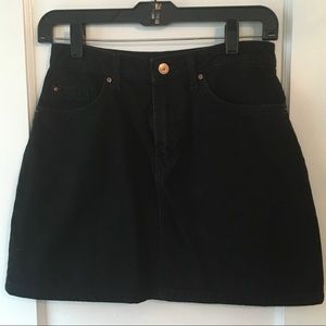 H&M Black Denim Mini Skirt
